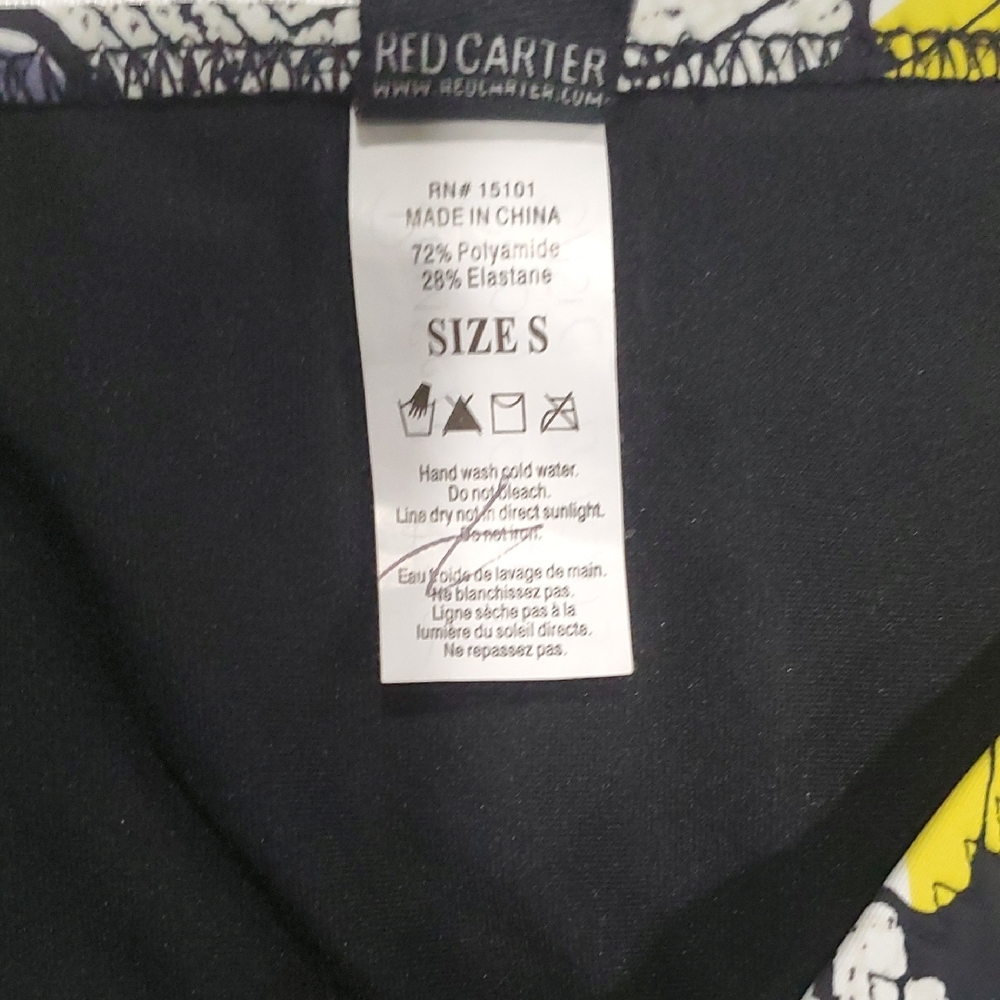Red Carter Yellow and Black Strapless Bikini with Geometric Pattern - Picture 12 of 12